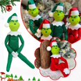 thumbnail image 1 of Muñeco de peluche de monstruo de Navidad rojo de 12,6 pulgadas, muñeco de figuras de peluche de Navidad para niños y decoraciones para el hogar de árboles de Navidad (verde), 1 of 5