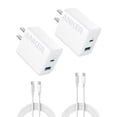 thumbnail image 2 of Anker 20W 1A1C + C-C Cable Bundle White, 2 of 6