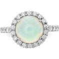 thumbnail image 5 of Sterling Silver Cheryl M Rhodium-Plated Lab Created Opal And Cz Ring (Size 8) Made In China qcm373-8, 5 of 5