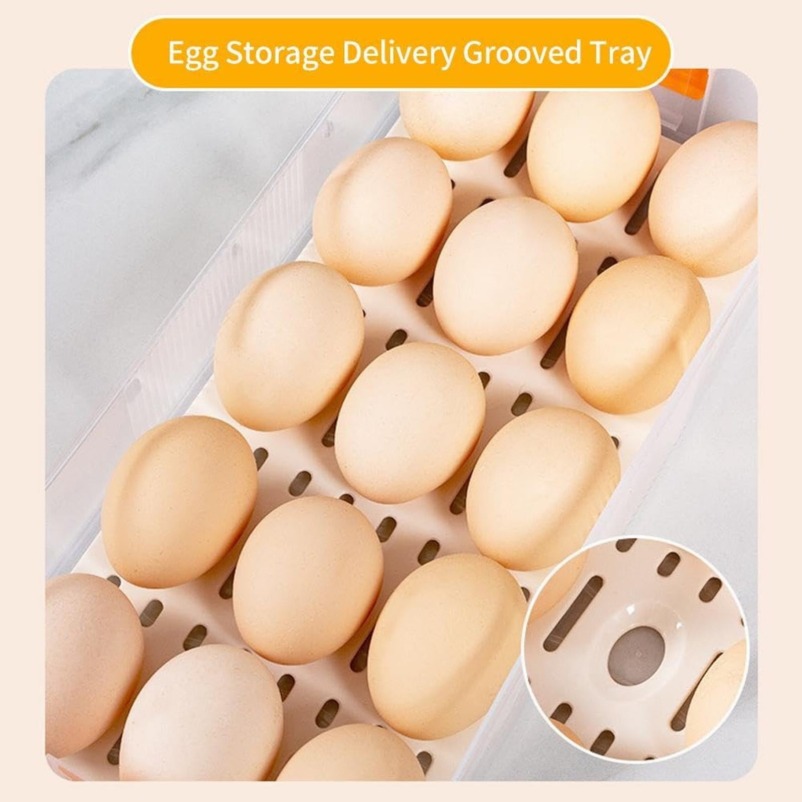 Hecnuo,Plastic Deviled Egg Tray with Lid,Stackable Egg Holder for Fridge,for Storing Deviled Eggs or Dumplings In A Refrigerator Using A Plastic Deviled Egg Container with Lid and Handle.