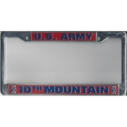 U.S. Army 10th Mountain Chrome License Plate Frame
