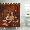 thumbnail image 1 of Cortina de Ducha Edad de Piedra Hombre de las cavernas y Mujer Familia Neandertal 150x180 cm ABPHQTO, 1 of 1