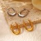 thumbnail image 4 of Ginger Lyne Gold Oval Hoops Stainless Steel Fashion Jewelry Gift, 4 of 5