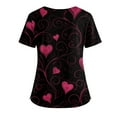 thumbnail image 3 of CCRFTGI Valentine Scrubs for Women Plus Size Love Heart Print Nurse Working Uniforms Fashion V-Neck Scrub Shirt Party Short Sleeve Tees Blouse with Pockets Pink 3XL, 3 of 4
