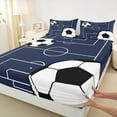 thumbnail image 4 of Feelyou Cartoon Rugby Sport Twin Sheet Sets, Football Soccer Lover Twin Fitted Sheet, Teens Kids Boys Girls Flat Sheet, Microfiber Bedroom Decor, 3-Piece, 4 of 8