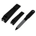 thumbnail image 1 of Juego de cortaúñas afilados de acero inoxidable para uñas de manos y pies Cortaúñas para uñas gruesas o uñas encarnadas perfecto 3 cortadores de uñas negros para hombres/mujeres/niños El juego incluye, 1 of 5