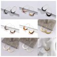 thumbnail image 2 of Hammered Crescent Moon Hoops Resin Tortoise Shell Hoop Earrings Jewelry, 2 of 9