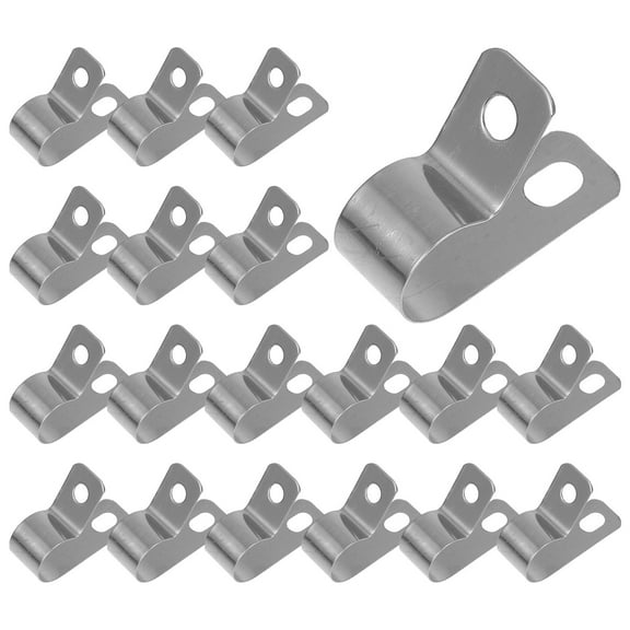 Amosfun 20Pcs Stainless Steel Wire Holders for Wall Mounting Cable Clips with Easy Installation