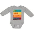 thumbnail image 3 of Inktastic Skateboarding Eat Sleep Skateboard Repeat Boys or Girls Long Sleeve Baby Bodysuit, 3 of 5