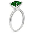 thumbnail image 2 of 2.5 ct Princess Cut Simulated Emerald Solitaire 14K White Gold Womens Engagement Ring, 2 of 3