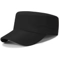 thumbnail image 2 of Prolriy Cadet Army Cap Military Hats for Men Women Unisex Adjustable Flat Top Baseball Cap Mens Hats Black, 2 of 4