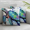 thumbnail image 3 of GOSMITH  Set of  Decorative Throw Pillow Covers Cushion Cover for Sofa Bedroom Car, Splash Ink Art Sea Animal Sea Turtle, 3 of 5
