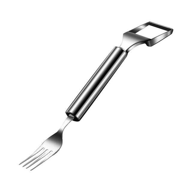 2 In 1 Fruit Fork Slicer Stainless Steel Fruit Forks Slicer Summer Portable Fruit Cutting For Family Parties Camping Small Dining Table Set for 4 Teal Doilies for End Tables Place Mats Outdoor Dining