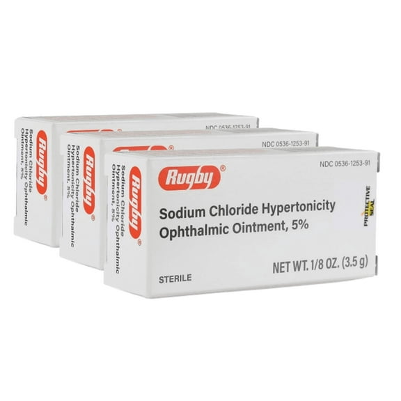 Rugby Sodium Chloride 5% Ophthalmic Eye Gel, 3.5g, 3-Pack