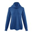 thumbnail image 2 of Vedolay Cropped Sweater Womens Plus Size Sweaters Casual Long Sleeve Crewneck Knit Pullover Tops,Blue S, 2 of 5