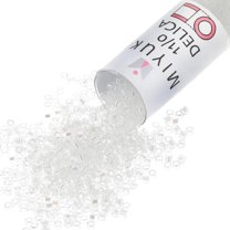 Miyuki Delica Seed Beads – Size 11/0 (1.6 mm), DB0051, Crystal AB, 7.2 g, Approx. 1440 Beads