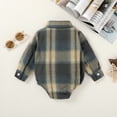 thumbnail image 4 of Younger Tree Newborn Baby Boy Girl Flannel Shirt Long Sleeve Button Down Plaid Shirts Romper Clothes Outfits for 0-3 Months, 4 of 6
