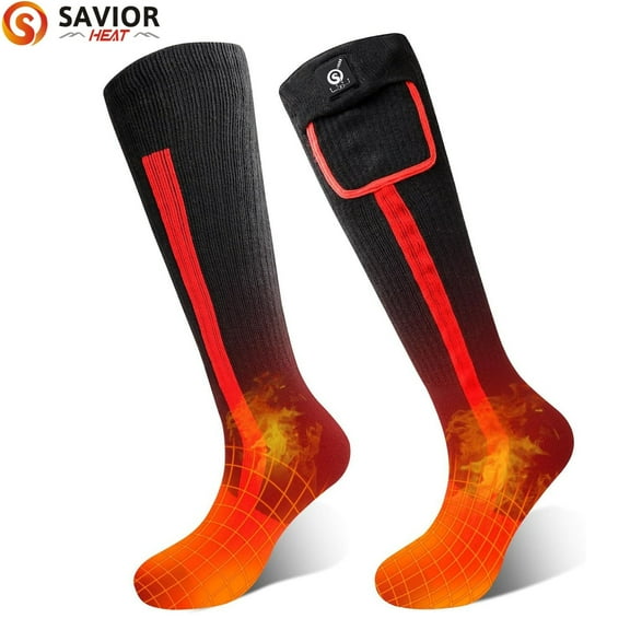 SAVIOR HEAT Heated Socks for Men Women Rechargeable Battery Electric Socks Winter Foot Warmer Outdoor Skiing Hunting Fishing
