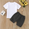 thumbnail image 4 of Coerni Toddler Boys Girls Short Sleeve Letter Printed T Shirt Tops Jogger Pants Set Outfits Kids 2Pcs Summer Clothes Hawaii Holiday Set, 4 of 7