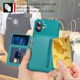 thumbnail image 6 of for iPhone 16 Wallet Case, RFID Blocking Card Holder Slot Kickstand Magnetic Button Closure Women Men Heavy Duty Shockproof Rugged Back Cover for iPhone 16, Green, 6 of 7