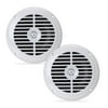 PYLE PLMR67W - 6.5 Inch Dual Marine Speakers - 2 Way Waterproof and Weather Resistant Outdoor Audio Stereo Sound System with 120 Watt Power, Polyprone Cone and Cloth Surround - 1 Pair - (White)