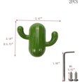 thumbnail image 2 of Ganchos de pared de cactus verdes de aleación de zinc de 2 piezas en pulgadas, 2 of 5