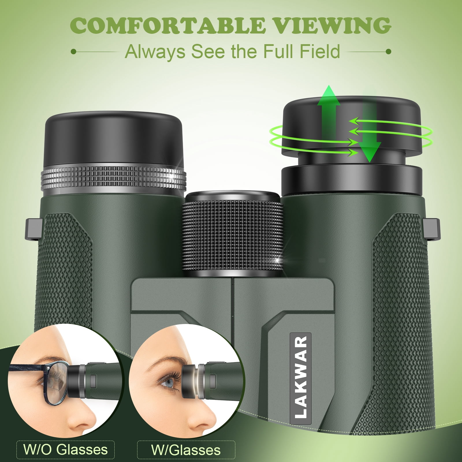 LAKWAR Binoculars for Adults High Powered-12X42 Compact Binoculars for Bird Watching Hunting Hiking Travel Stargazing Concerts Sports