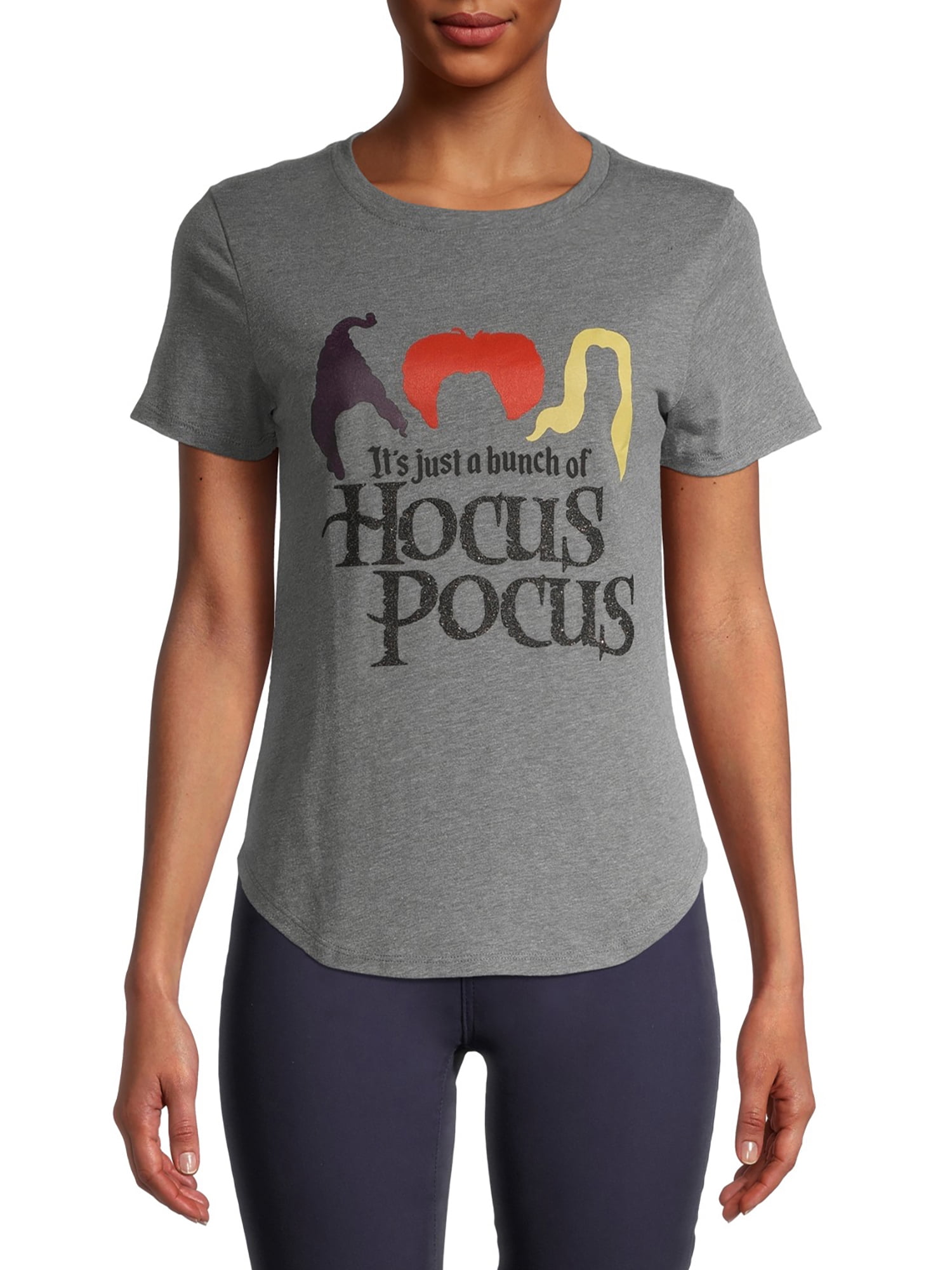 JEALLY Its Just A Bunch of Hocus Pocus T-Shirt Funny Graphic Tee Shirt for Women Halloween T Shirts
