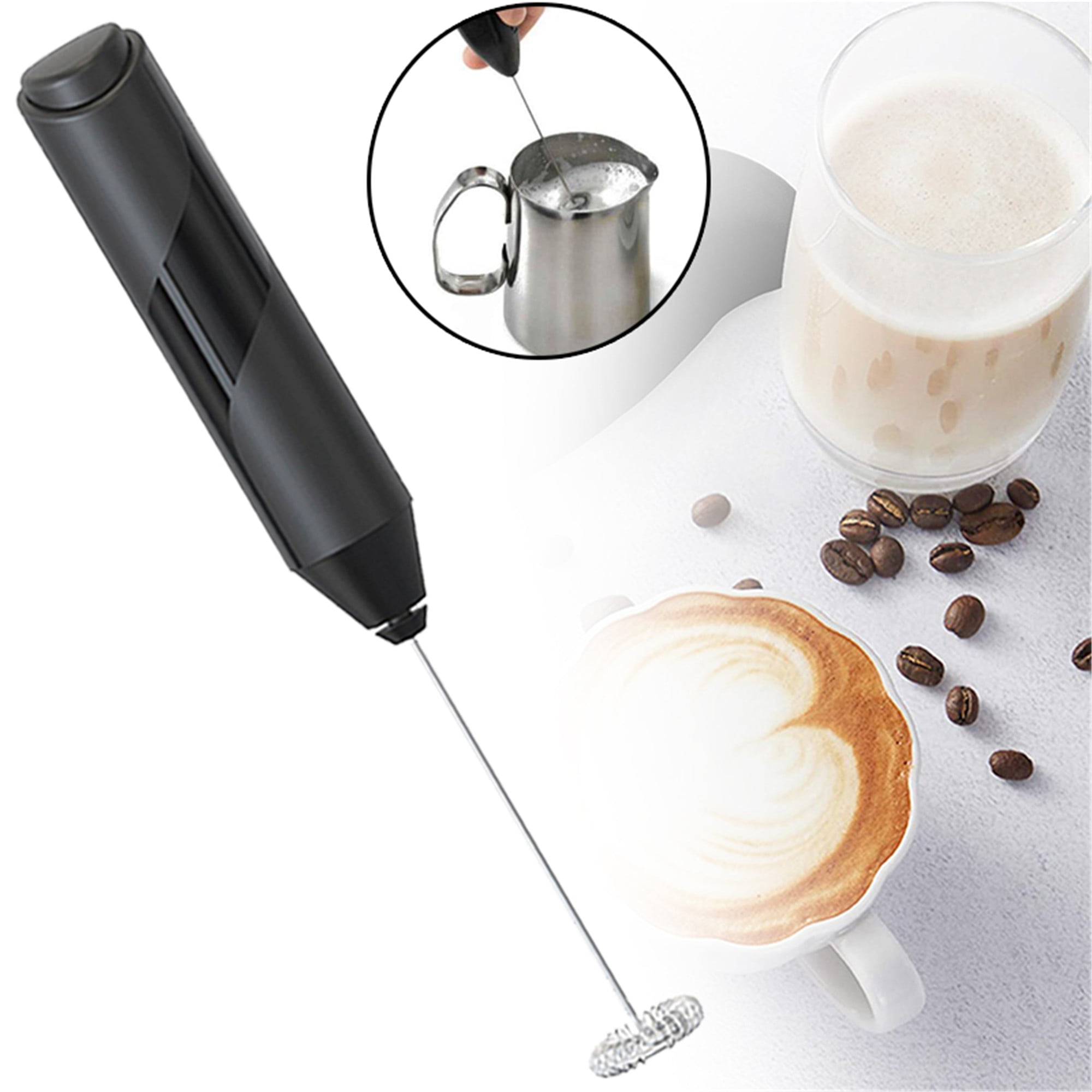 Elbourn Portable Mini Drink Mixer Cappuccino Maker Coffee Latte Milk Frother  Plastic - 1/2Pcs 