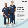 thumbnail image 4 of Sewkind Women’s Scrub Set Navy L V-Neck Scrub Top and Jogger Pants 6 Pockets 100% Polyester Modern Fit, 4 of 6