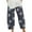 Blue, variant on ShiShine Capri Pants for Women 2025 Casual Printed Cropped Pants Elastic Waist Lounge Baggy Trousers