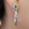 thumbnail image 3 of HOOUN Vintage 925 Silver Drop Hoop Turquoise Earrings Women Wedding Party Jewelry Gift-Green Turquoise, 3 of 3