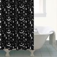 thumbnail image 4 of Black White Halloween Candle Eye Bat Pattern Shower Curtain 84"x72" ,Bathroom Decorative Shower Curtains Set with 12 Hooks,Modern Waterproof Washable Shower Curtain, 4 of 6