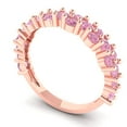 thumbnail image 2 of 0.98 ctw Wedding Band for Women - 14K Rose Gold Simulated Pink Diamond Stackable Eternity Ring, 2 of 6