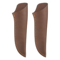 Uxcell 2pcs Leather Knife Sheath 6.54" x 1.97" with Hole for Belt Folding Knife Camping Outdoors, Deep Brown