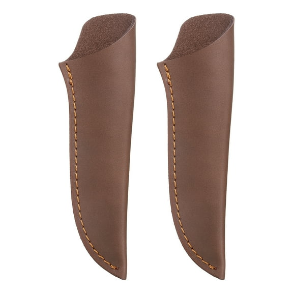 Uxcell 2pcs Leather Knife Sheath 6.54" x 1.97" with Hole for Belt Folding Knife Camping Outdoors, Deep Brown