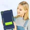 thumbnail image 5 of FIEWESEY for Lenovo Tab P11 Case,Heavy-Duty Drop-Proof Shock-Resistant Rugged Protective case(with Stand) for Lenovo Tab P11/P11 Plus 11 inch Tablet+Screen Protector(Navy/Green+1 Pack), 5 of 6