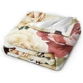 thumbnail image 5 of Roses Floral Bed Blanket Ultra Soft Watercolor Florwers Throw Blanket All Season Warm Light Weight Cozy Plush Blankets for Home Bedroom Sofa Chair Travel, 30"X40", 5 of 6