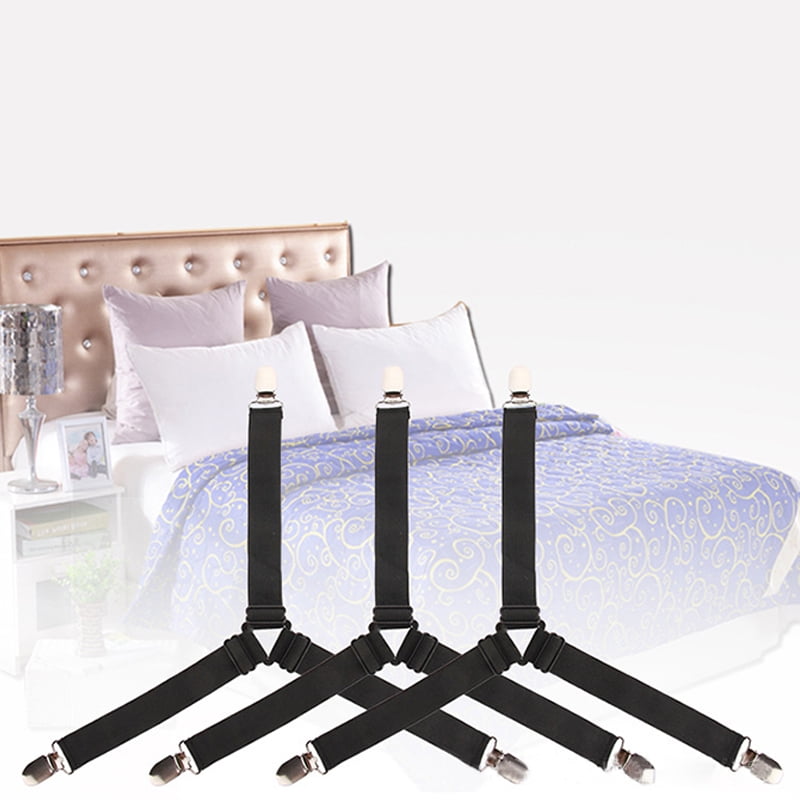 Sheet Bed Suspenders Grippers Mattress Sheet Corner Holder Elastic Straps Clips