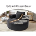 thumbnail image 4 of Leumius Oversized Round Chaise Lounge Sofa,Upholstered Lounge Chair with 2 Pillows and Cupholders,Boneless Sofa Couch with Memory Foam,Deep Seat Sleeper Chair for Living Room,No Assembly,Black, 4 of 8