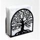 thumbnail image 1 of Servilletero decorativo de metal negro con diseño de árbol de la vida para mesa, 12,4 x 12,4 x 4,8 cm., 1 of 9
