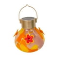 thumbnail image 3 of Comedero para pájaros de vidrio soplado con luz solar, lámpara moderna y estable, resistente al agua, ideal para decoración de jardín al aire libre. Amarillo, 3 of 8