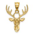 thumbnail image 4 of 14k Yellow Gold Polished Deer Head Pendant Charm, 4 of 4