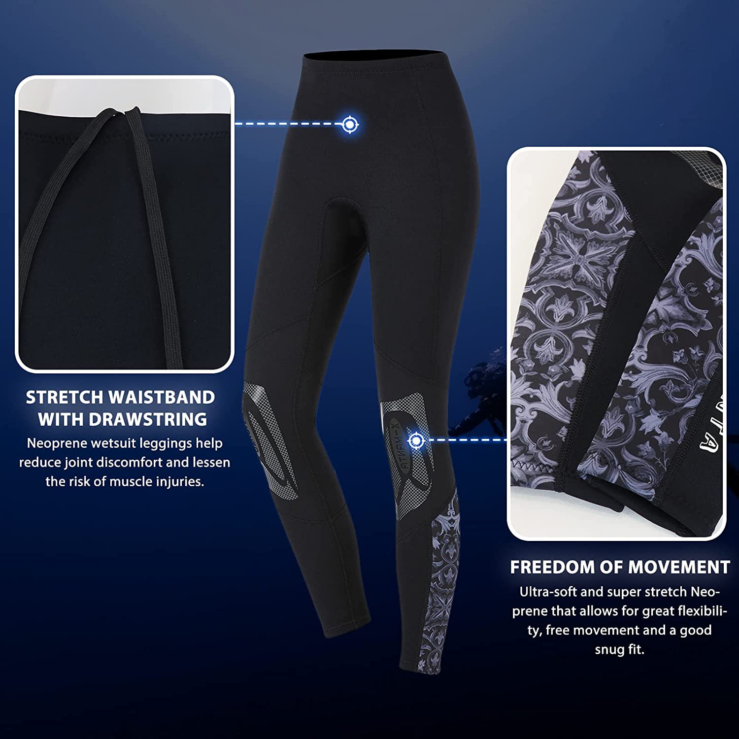 Pantalon De Néoprène Unisexe - Nylon/Spandex - Sangle De Pied - Surf, Plongée, Snorkeling - Tailles S à 3XL