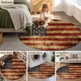thumbnail image 5 of Round Rugs 3Ft, American Flag Round Area Rug Washable Indoor Throw Carpet, Farmhouse Vintage Retro Red Blue Small Non Slip Circle Rug for Bedroom Living Room Home Decor Aesthetic, 5 of 8