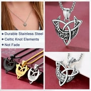 FaithHeart Moon Goddess Necklaces for Women Viking Pendant Necklace Stainless Steel Feminist Wiccan Jewelry Amulet Birthday Christmas Jewelry Gift for Mom Grandmother