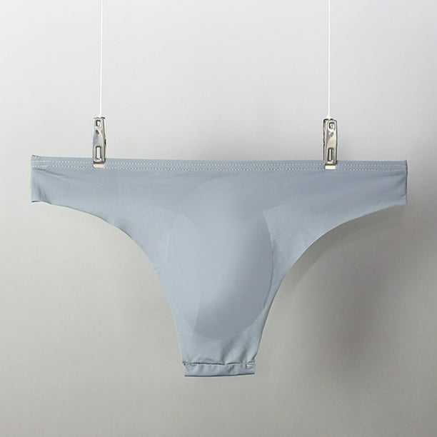 TIHLMK Men's Thong Underwear Seamless Low-Rise Quick-Drying Ice