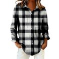 thumbnail image 6 of QASIEATN Womens and Girls Long Sleeve Flannel Shirt Casual Button Down Plaid Shirts 3 Months Adult 2XL, 6 of 7