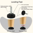 thumbnail image 4 of M8 x 25 x 30mm Leveling Feet Adjustable Leveler Desk Leg 2pcs, Black Silver Tone, 4 of 7