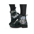 thumbnail image 1 of Ritualay Women Leather Boot Vintage Ankle Boots Floral Short Bootie Non Slip Fashion Booties Outdoor Work Lace Up Letter 7.5, 1 of 2